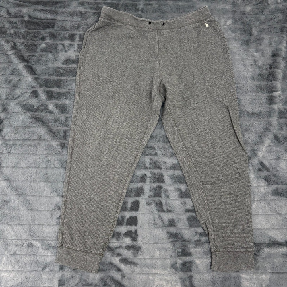 Polo Ralph Lauren Mens Heather Grey Waffle Knit Jogger Pants Large 100% Cotton